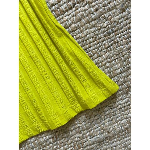 Jonathan Simkhai M Tank Top Peri Rib Jersey One Shoulder Chartreuse Green Shirt - Picture 6 of 10